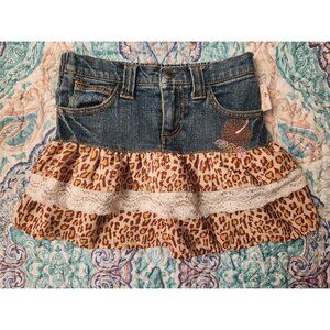 The Cheetah Girls Leopard Print Denim Skirt Size 5